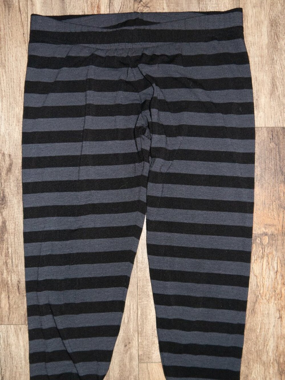 Vintage Y2K Super Low Fat Striped Capri Leggings Goth XL USA